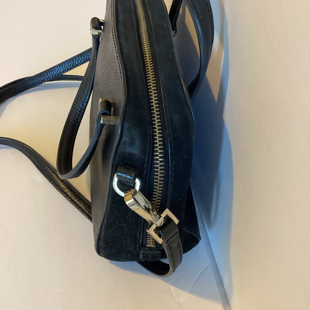 Kate Spade Kay Street Small Felix Satchel Black Pebbled Leather Suede Trim Bag - Picture 7 of 15